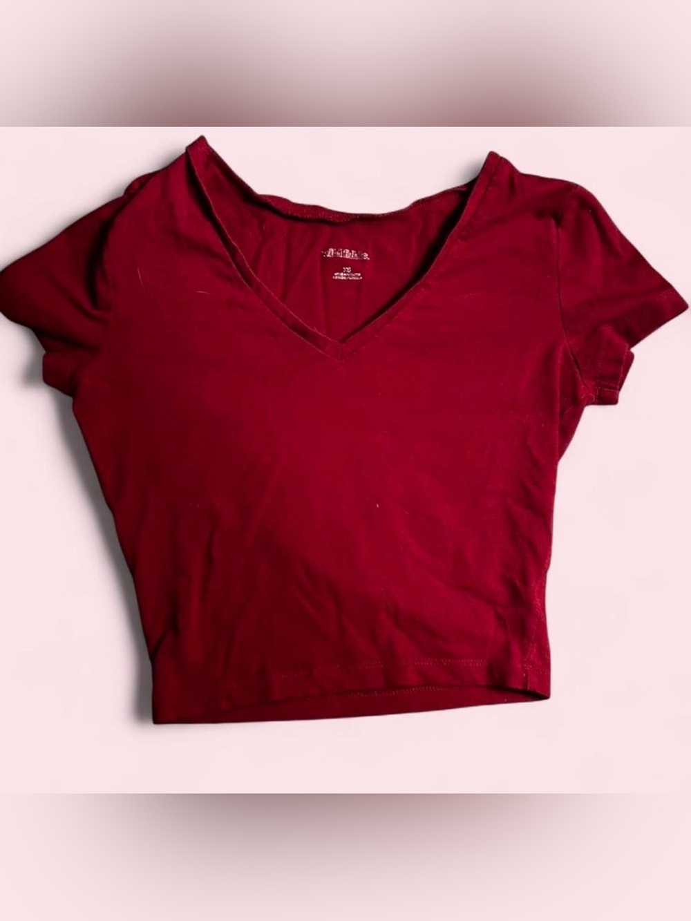 burgundy wild fable v neck crop top